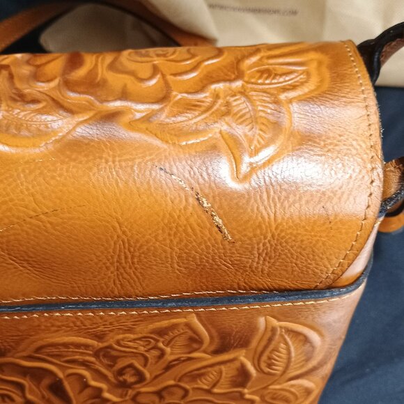 Patricia Nash 10-year Anniversary Rose Tooled Vintage Veg Tan Handbag - Picture 7 of 7
